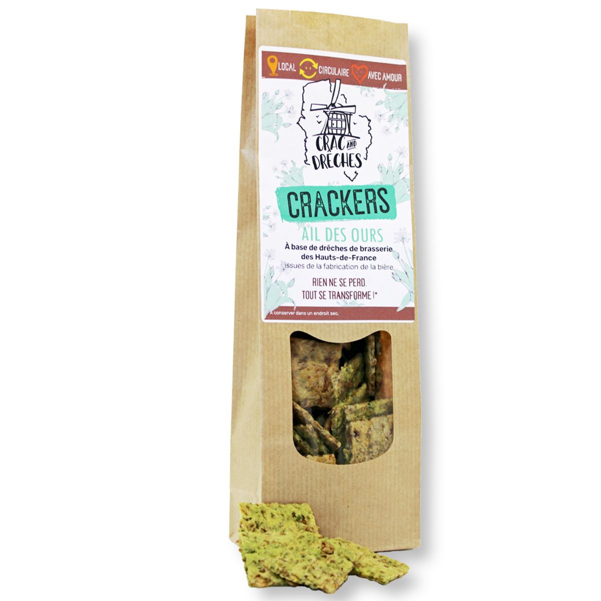 Item Crackers de drêches "Ail des Ours" 100g