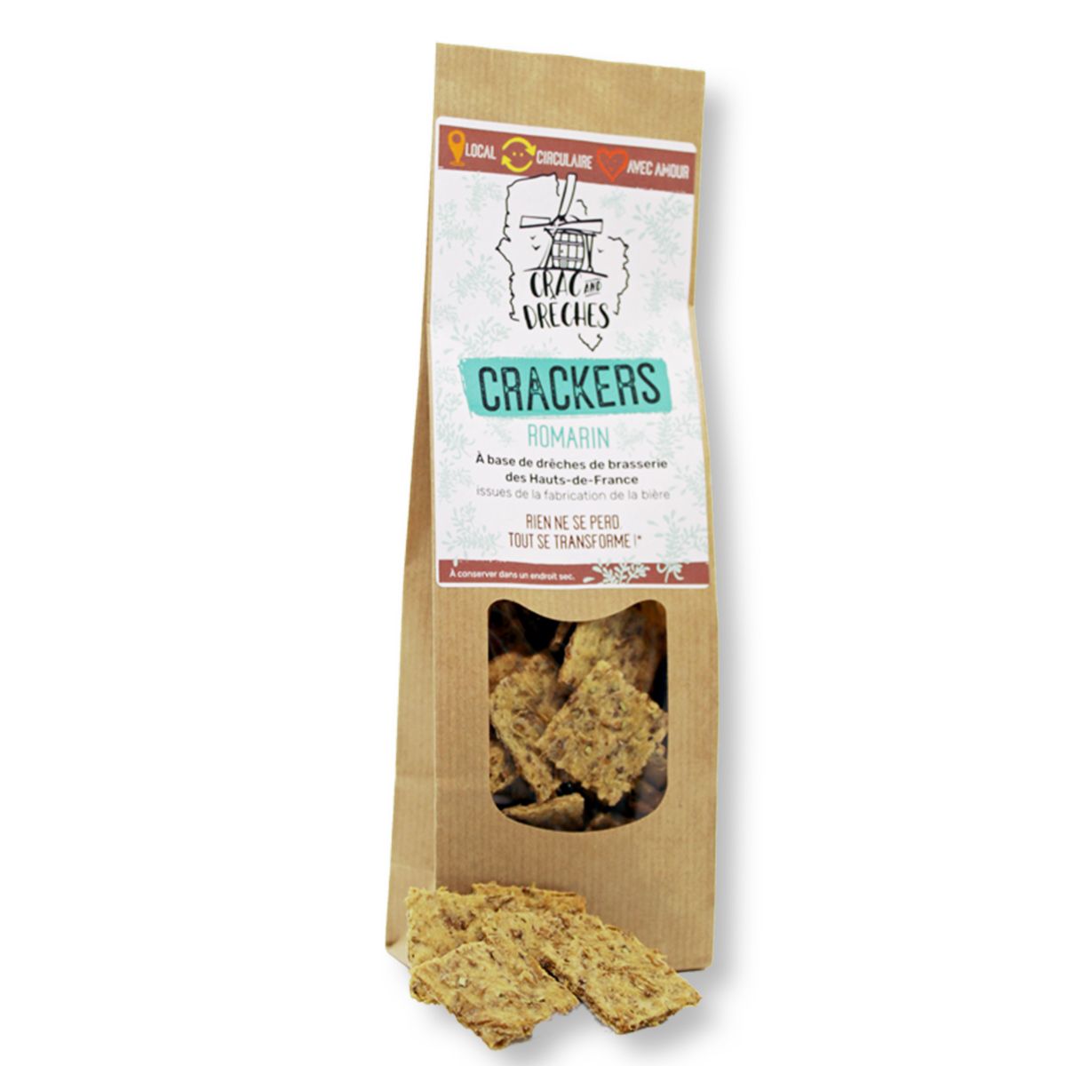 Item Crackers de drêches "Romarin" 100g