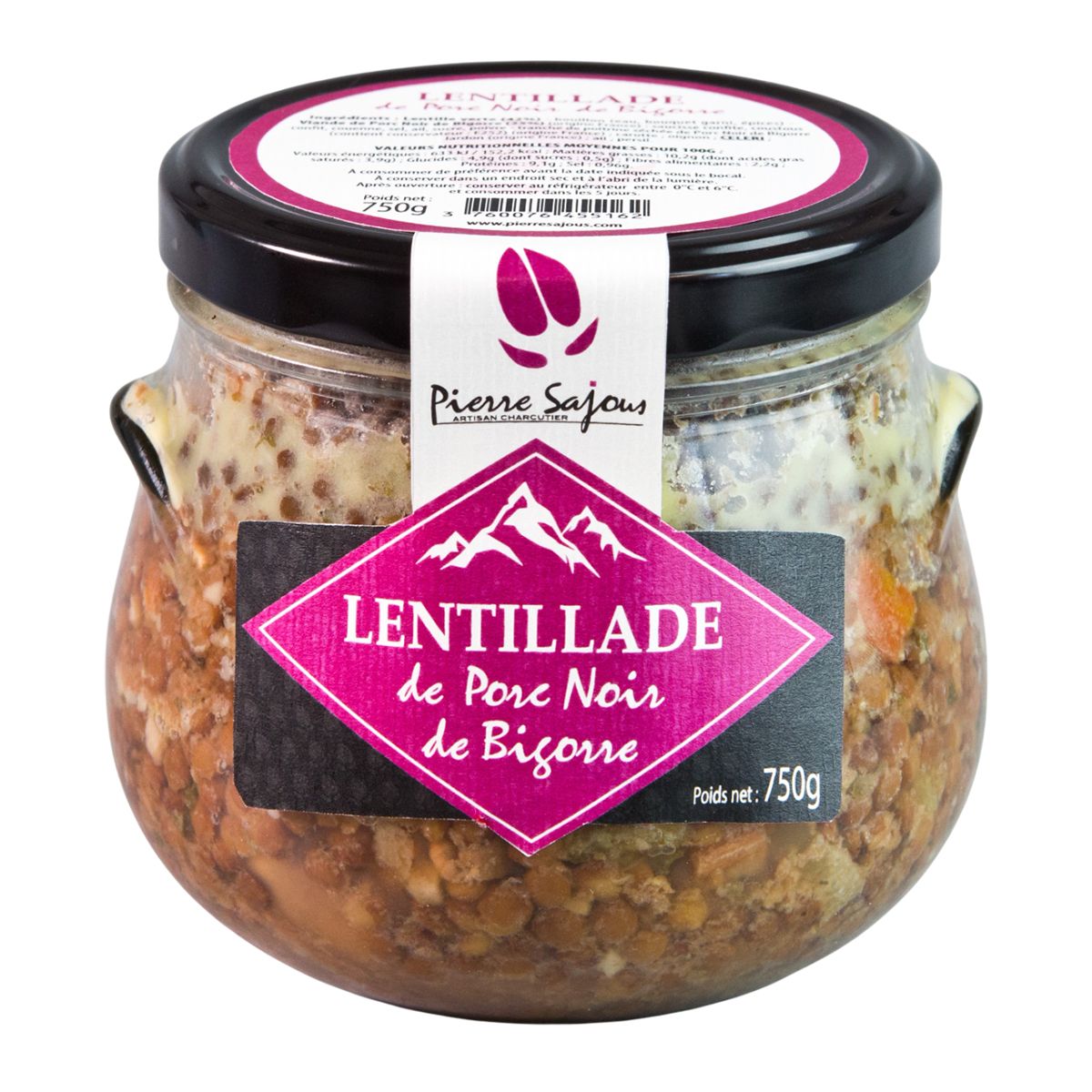 Item Lentillade de Porc Noir de Bigorre, marmiton 750g