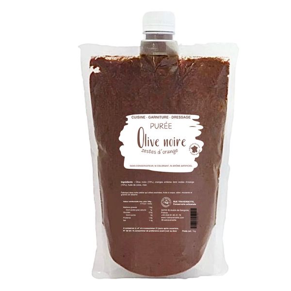 image Purée Olive noire zestes d'Orange en poche
